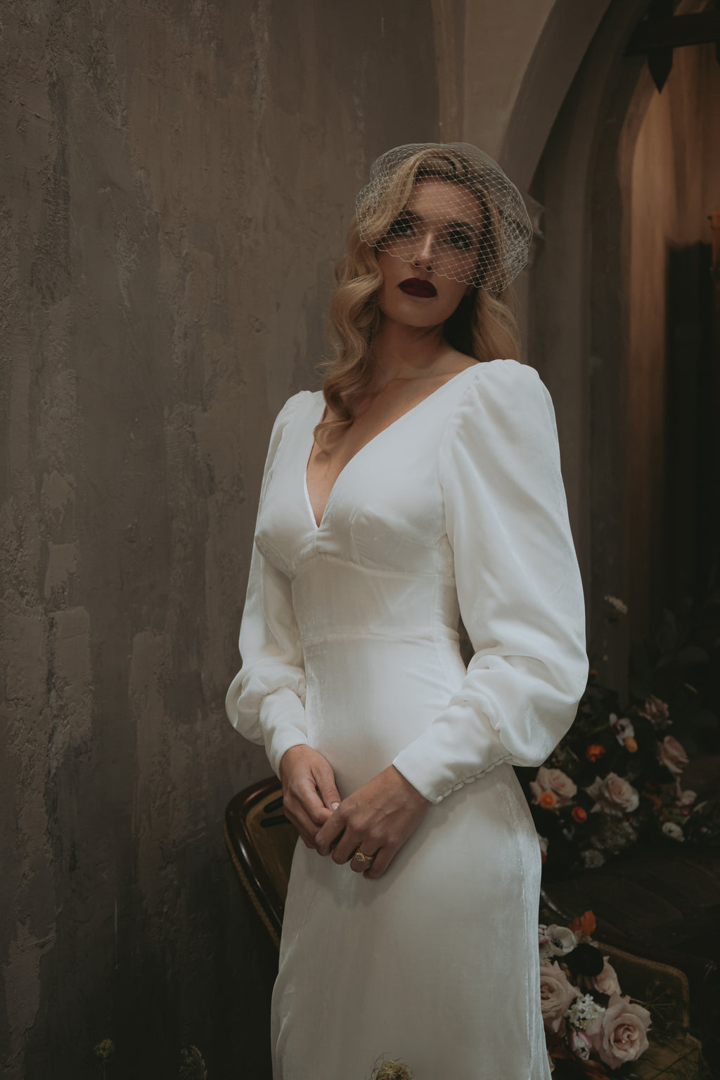 Eloise | Silk Velvet Wedding Gown