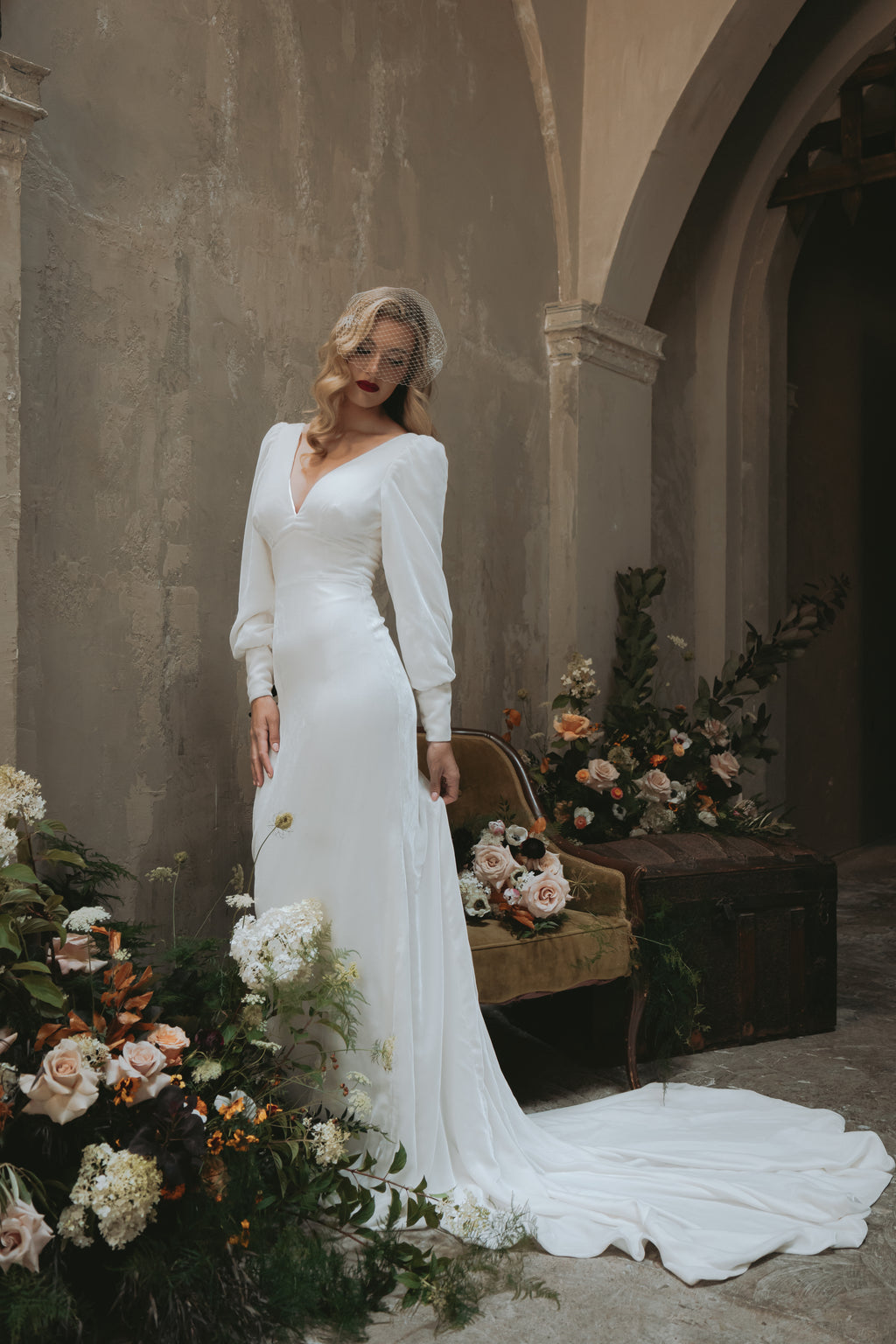 Eloise | Silk Velvet Wedding Gown