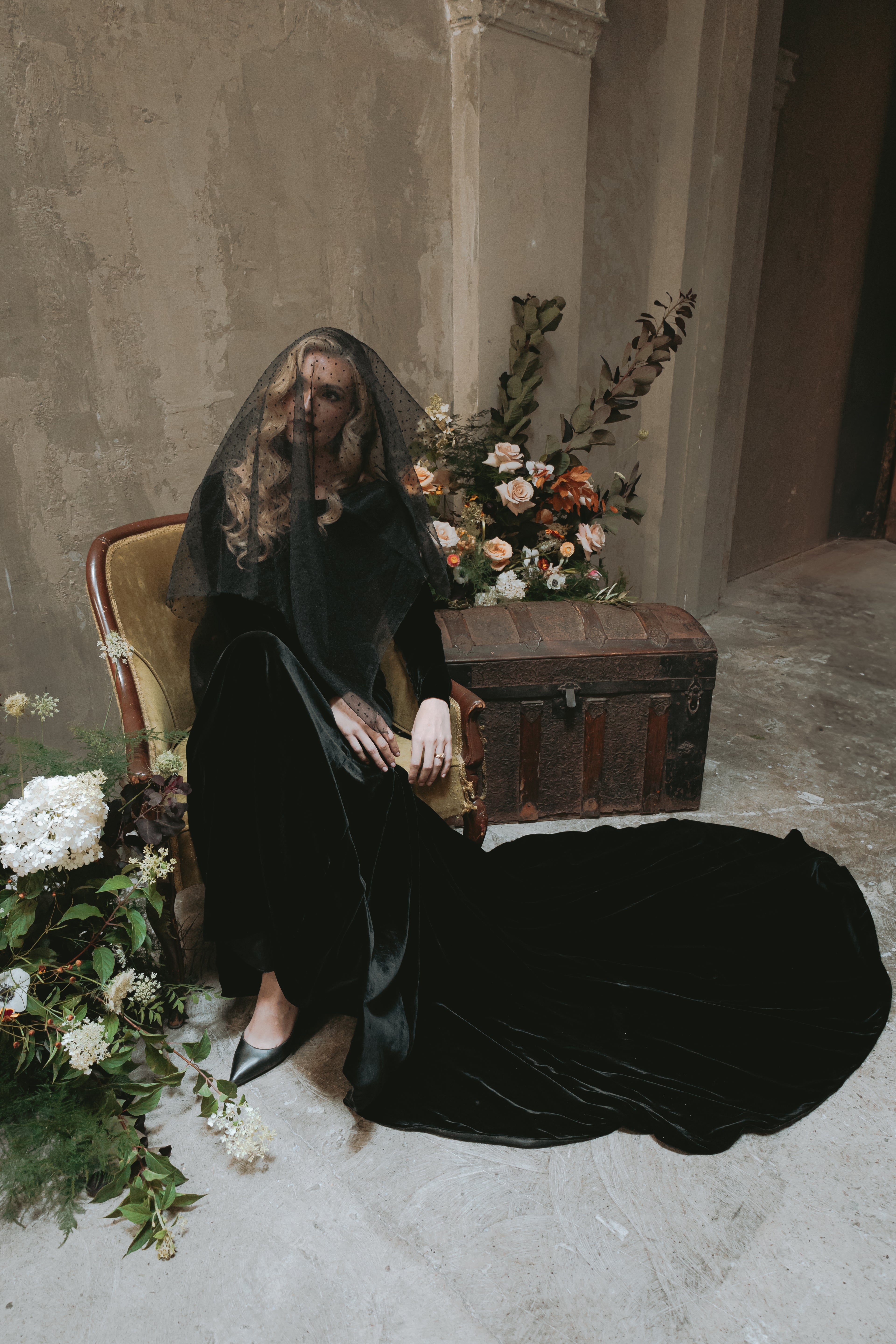 Jean | Silk Velvet Wedding Gown