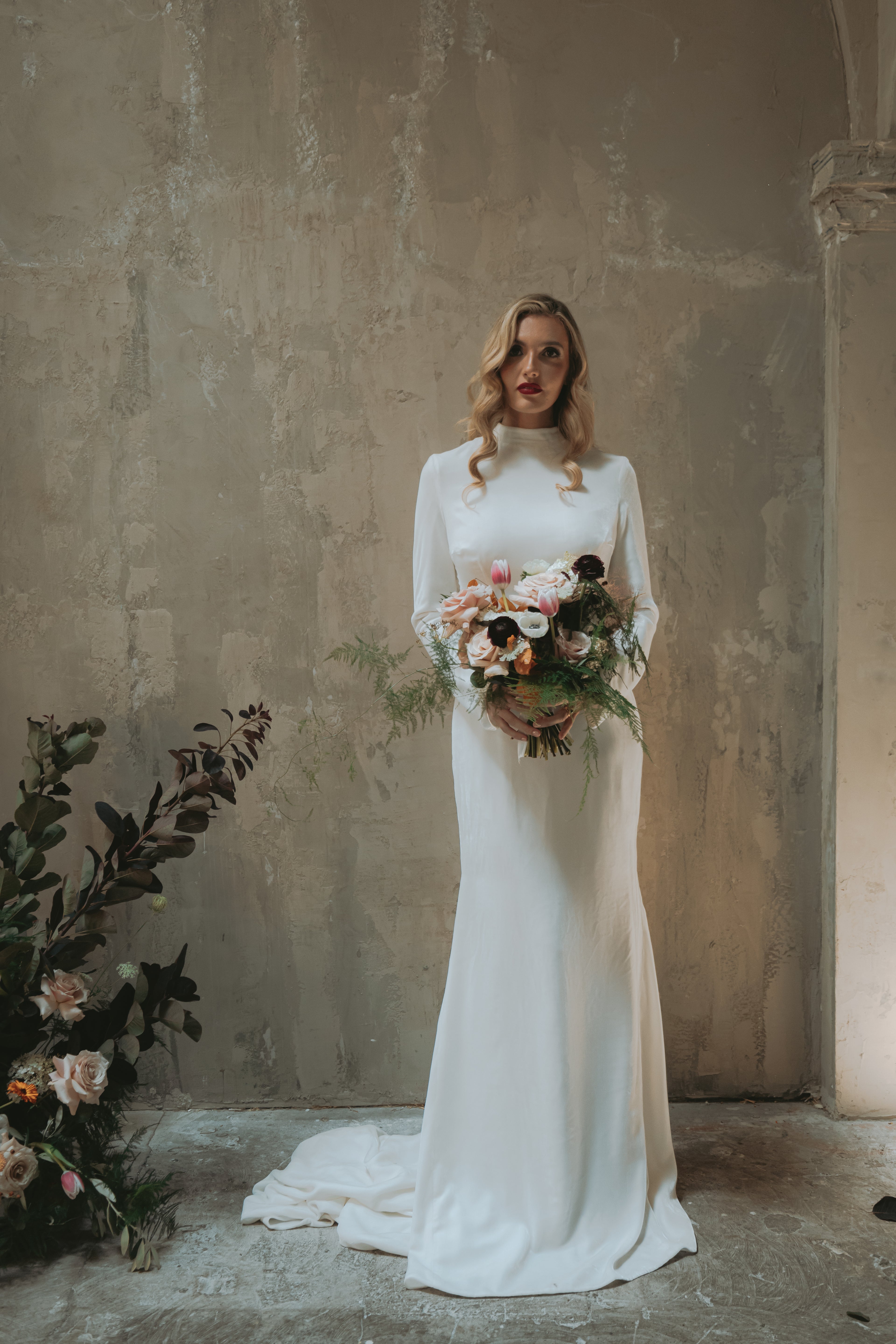 Daphne  | Silk Velvet Wedding Gown