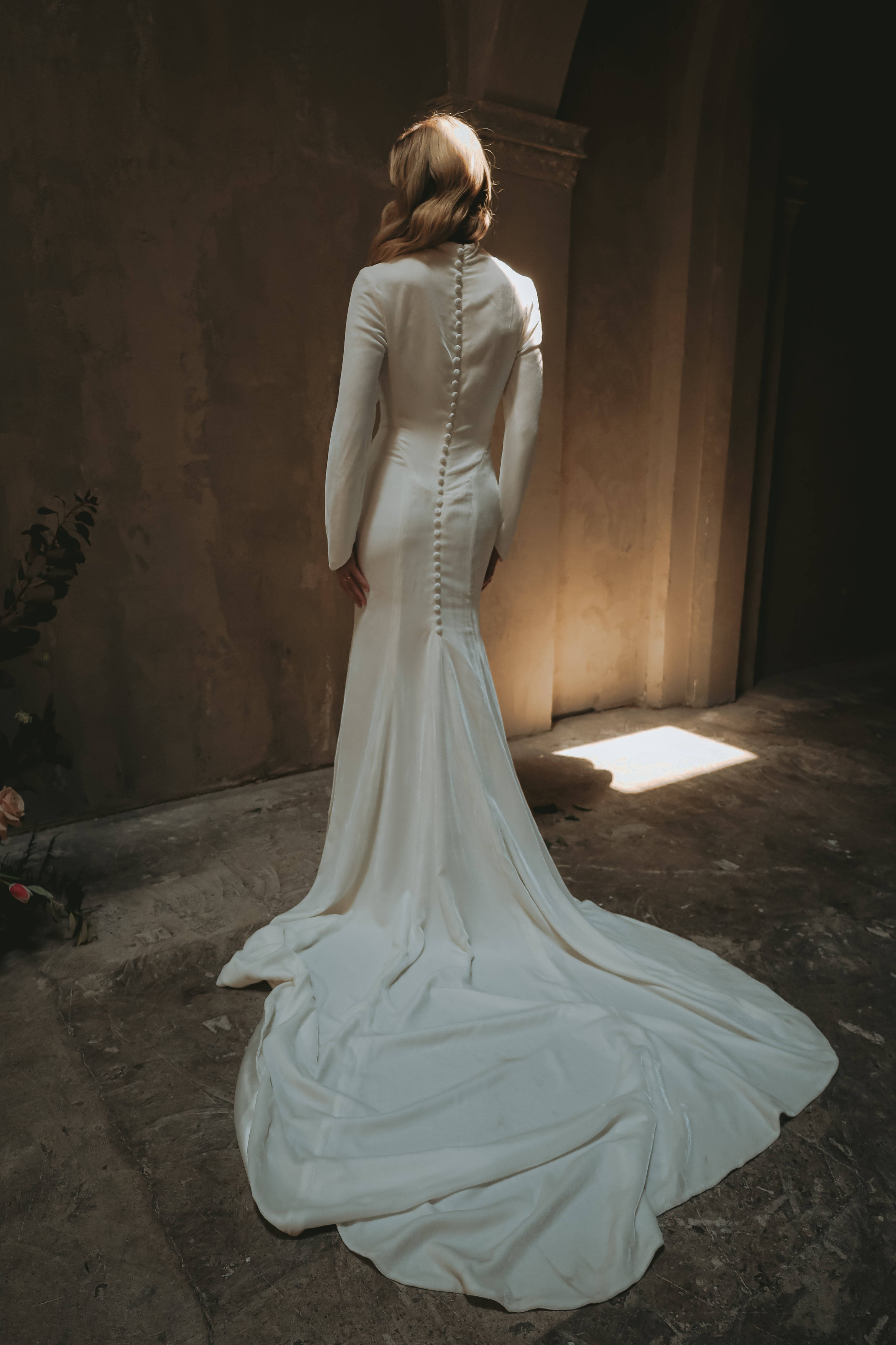 Daphne  | Silk Velvet Wedding Gown