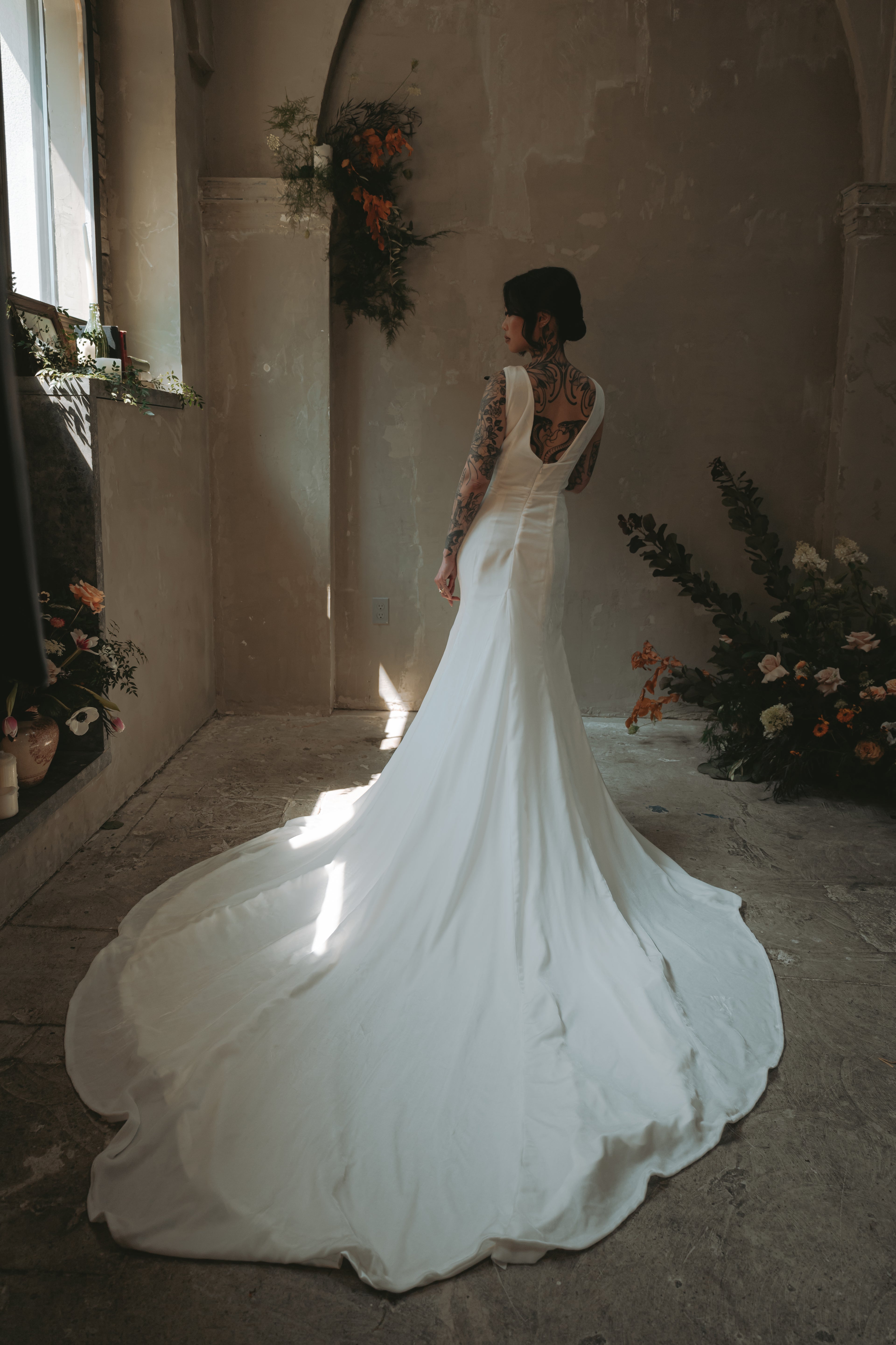 Jean | Silk Velvet Wedding Gown