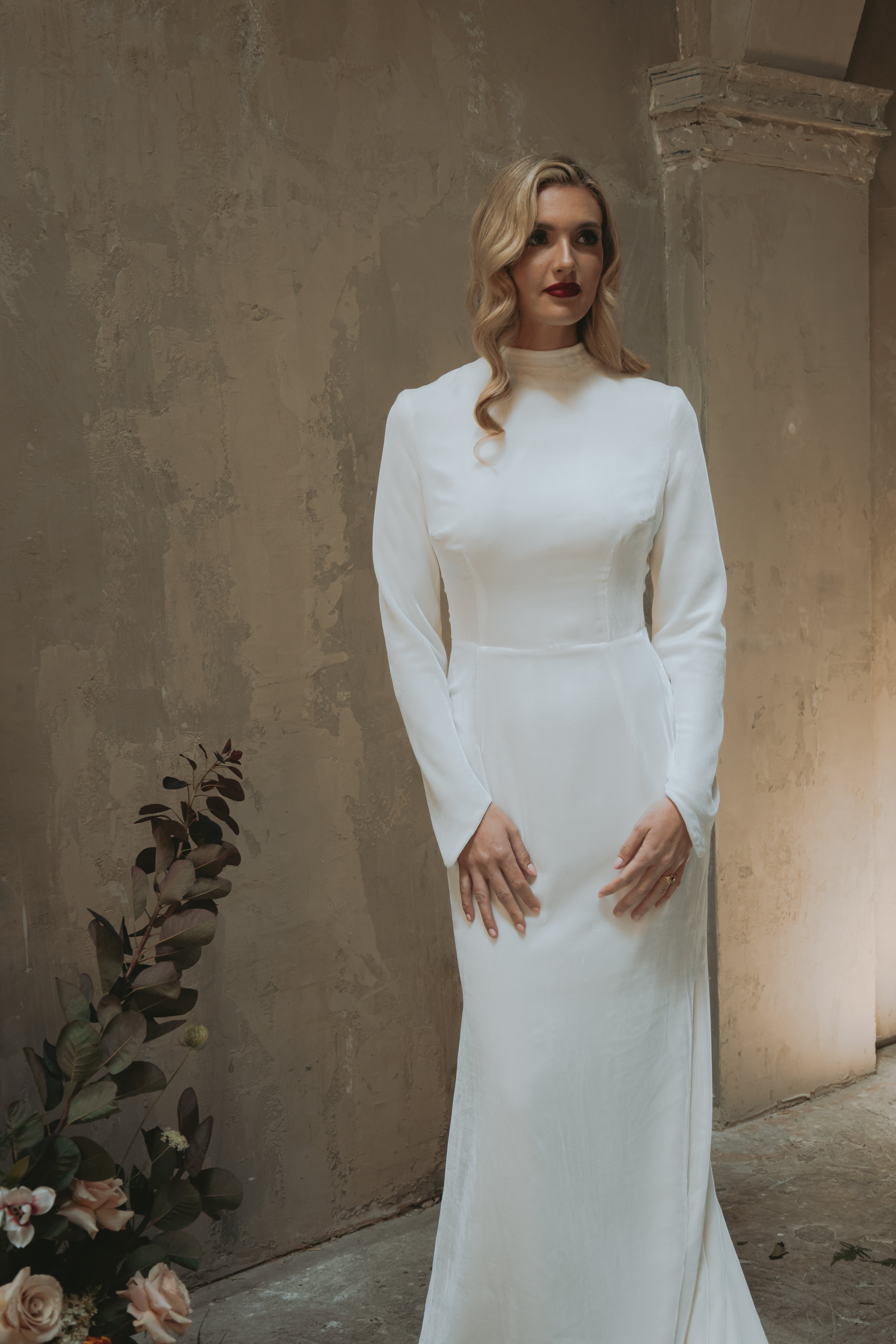 Daphne  | Silk Velvet Wedding Gown