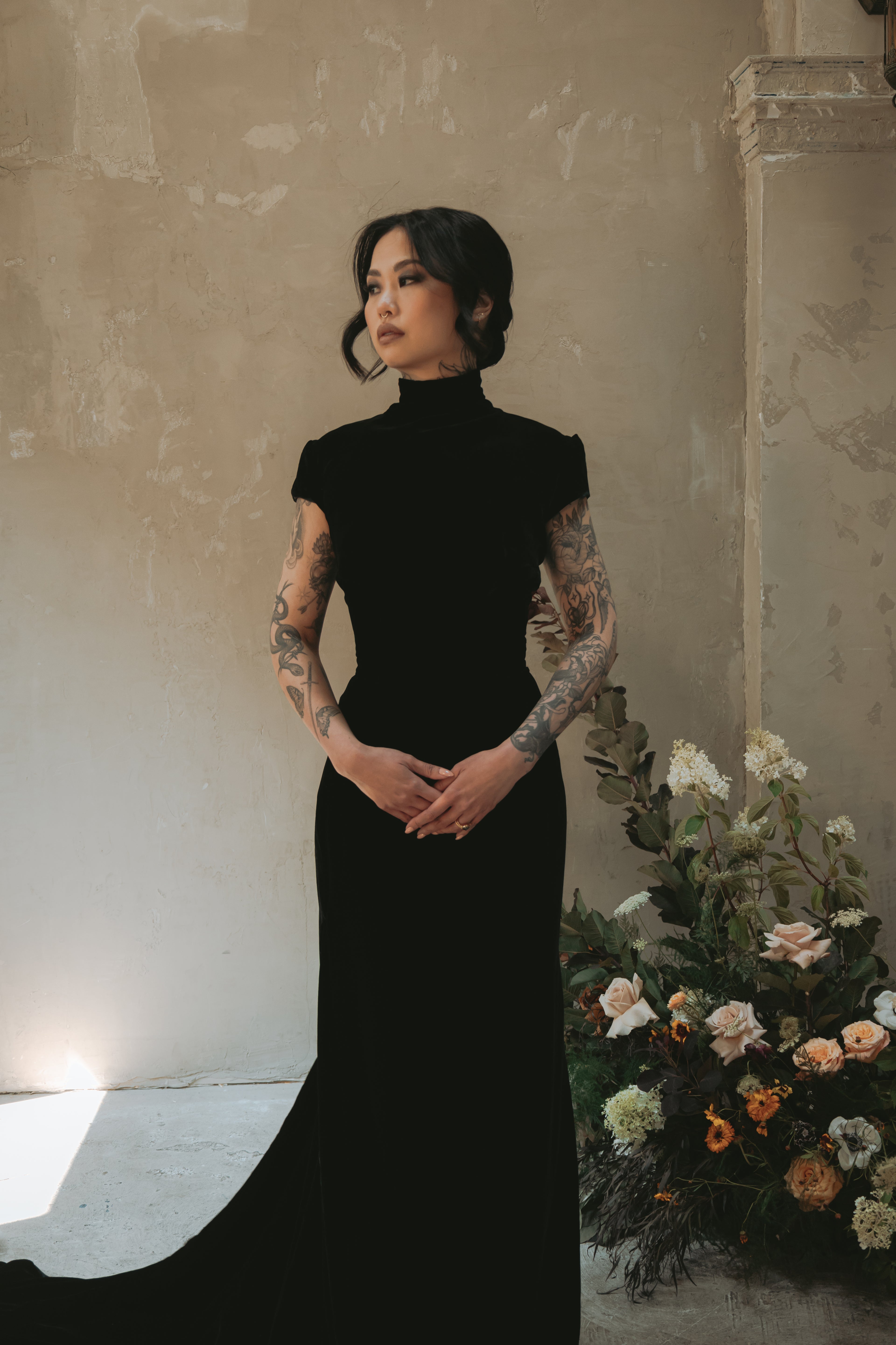 Daphne  | Silk Velvet Wedding Gown