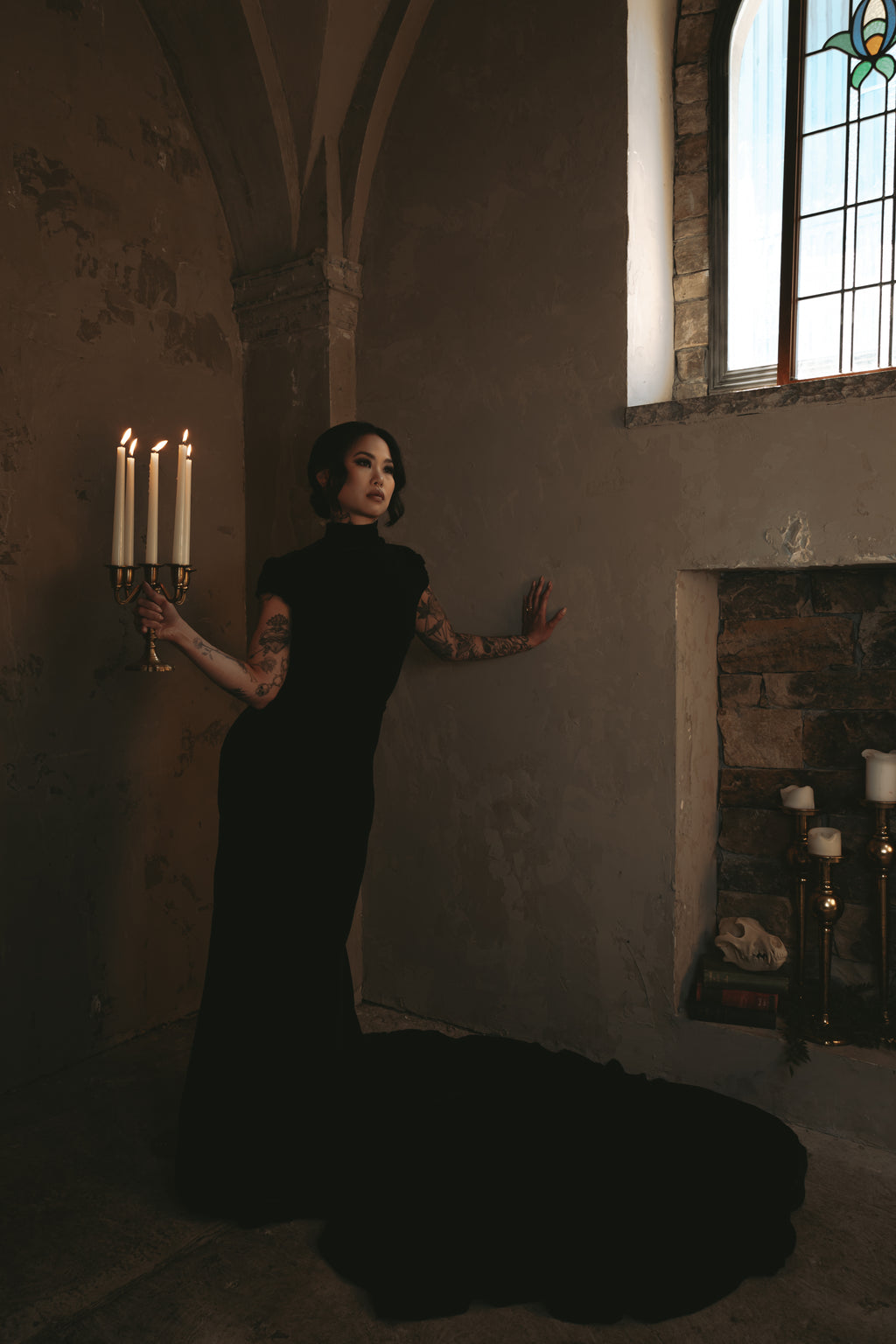 Daphne  | Silk Velvet Wedding Gown